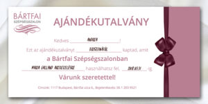 Bártfai Szépségszalon Ajándékutalvány